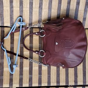 NWT!! $299 Msrp CETTU Brown Leather Bag with Chain/Leather Strap, Tassel…